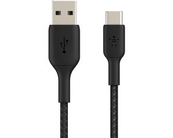 Belkin Braided USB-C naar USB-A kabel - 1m - zwart