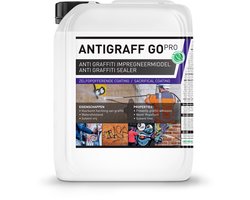 Gevel impregneermiddel mét Anti Graffiti Coating - Transparant - Buitenmuur impregneren met AntiGraff Go Pro 5L (30m2) - Semi permanente Nano Coating voor minerale ondergronden