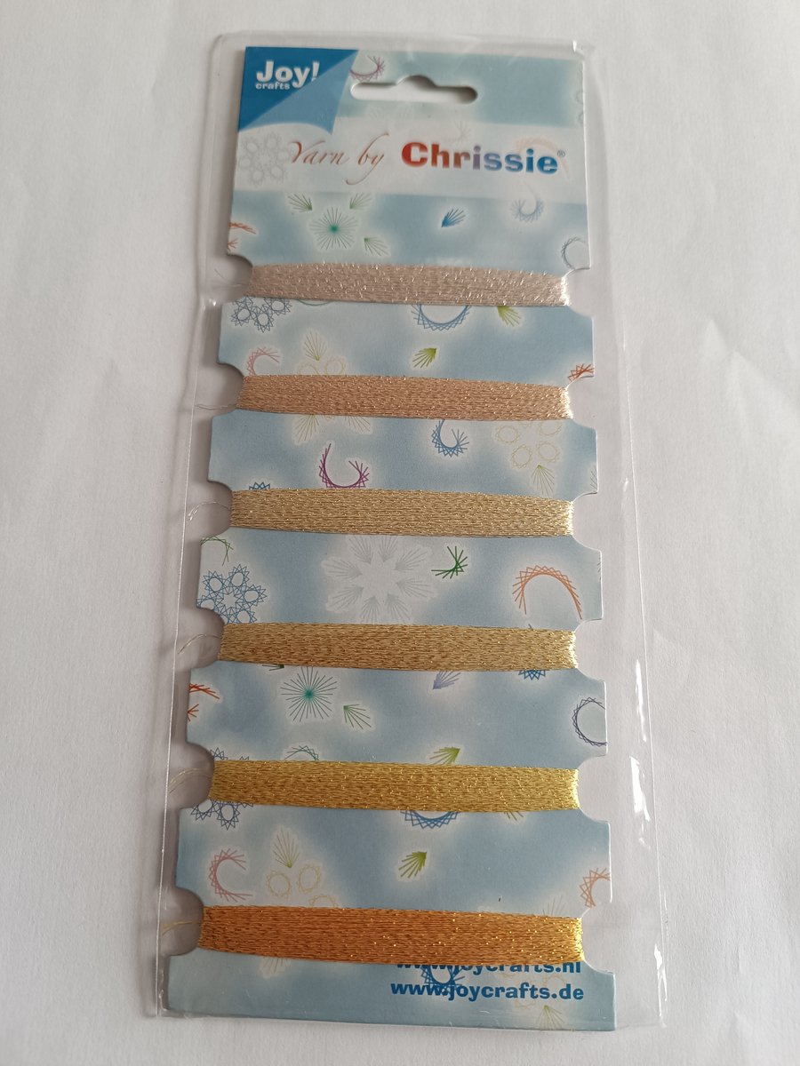 Joy Chrissie garen kaart 161-166 Sparkles Geel-Goud 6x 25 meter