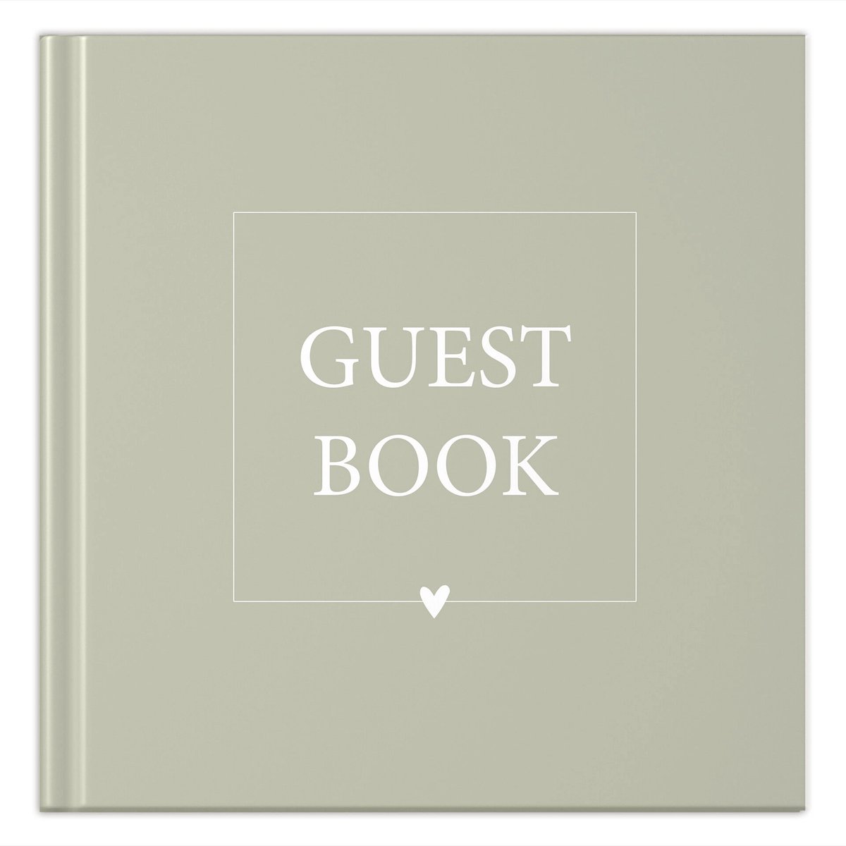 Fyllbooks - Guestbook - Invulboek Gastenboek - Geschikt voor: Bruiloft, Huwelijk, Jubileum, Verjaardag of andere gelegenheid - Olijfgroen - 96 Pagina's