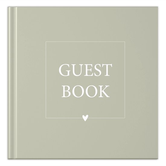 Fyllbooks - Livre d'or - Livre d'or à remplir - Convient pour : Mariage, Noces, Anniversaire, Anniversaire ou autre occasion - Vert olive - 96 pages