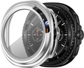 Bandz PC hard case hoesje met screenprotector - geschikt voor Samsung Galaxy Watch 8 Classic - beschermhoes van hard plastic - full cover (zilver)