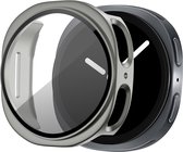 Bandz PC hard case hoesje met screenprotector - geschikt voor Samsung Galaxy Watch 8 - 44mm - beschermhoes van hard plastic - full cover (titanium goud)