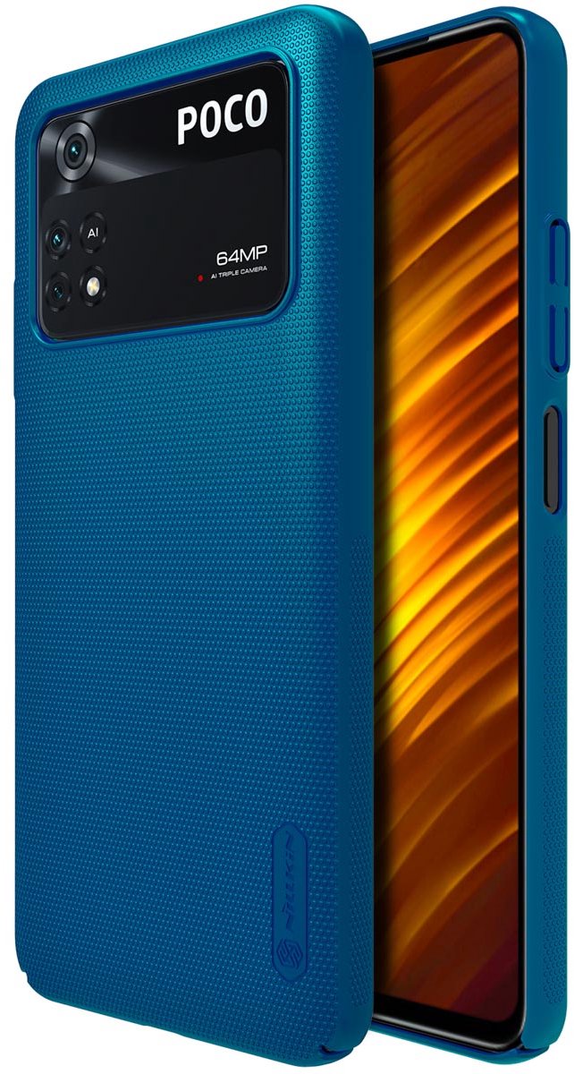Nillkin Super Frosted Pro Shield Xiaomi Poco M4 Pro 4G Hoesje Blauw