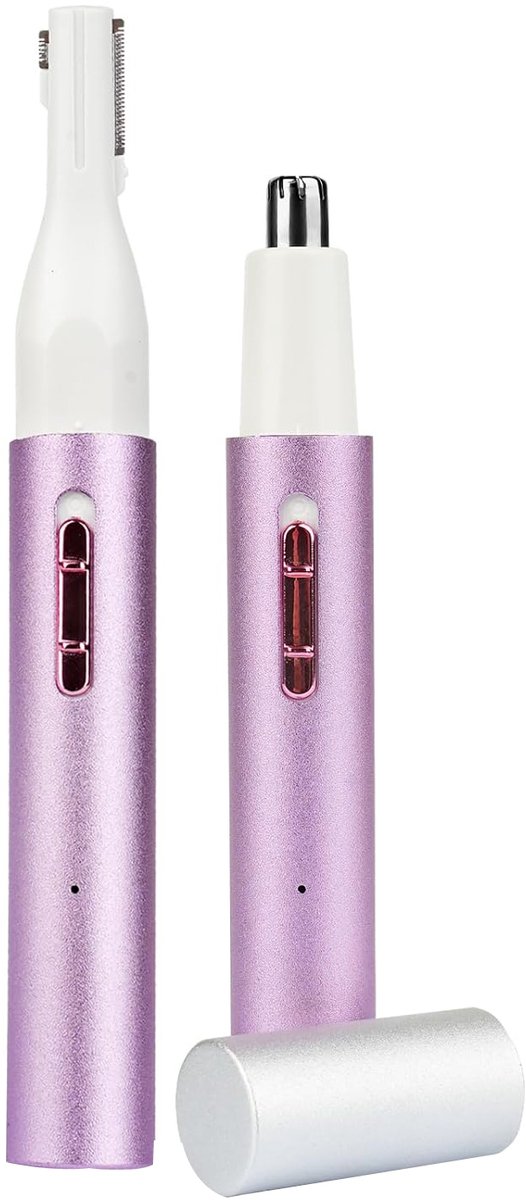 Neustrimmer - Elektrische neushaartrimmer -gezichtshaarverwijderaar - 2-in-1 pijnloze wenkbrauwhaartrimmer - USB-oplaadbare - draagbare en waterdichte - dubbelzijdige mesjes - voor - vrouwen en mannen - paars