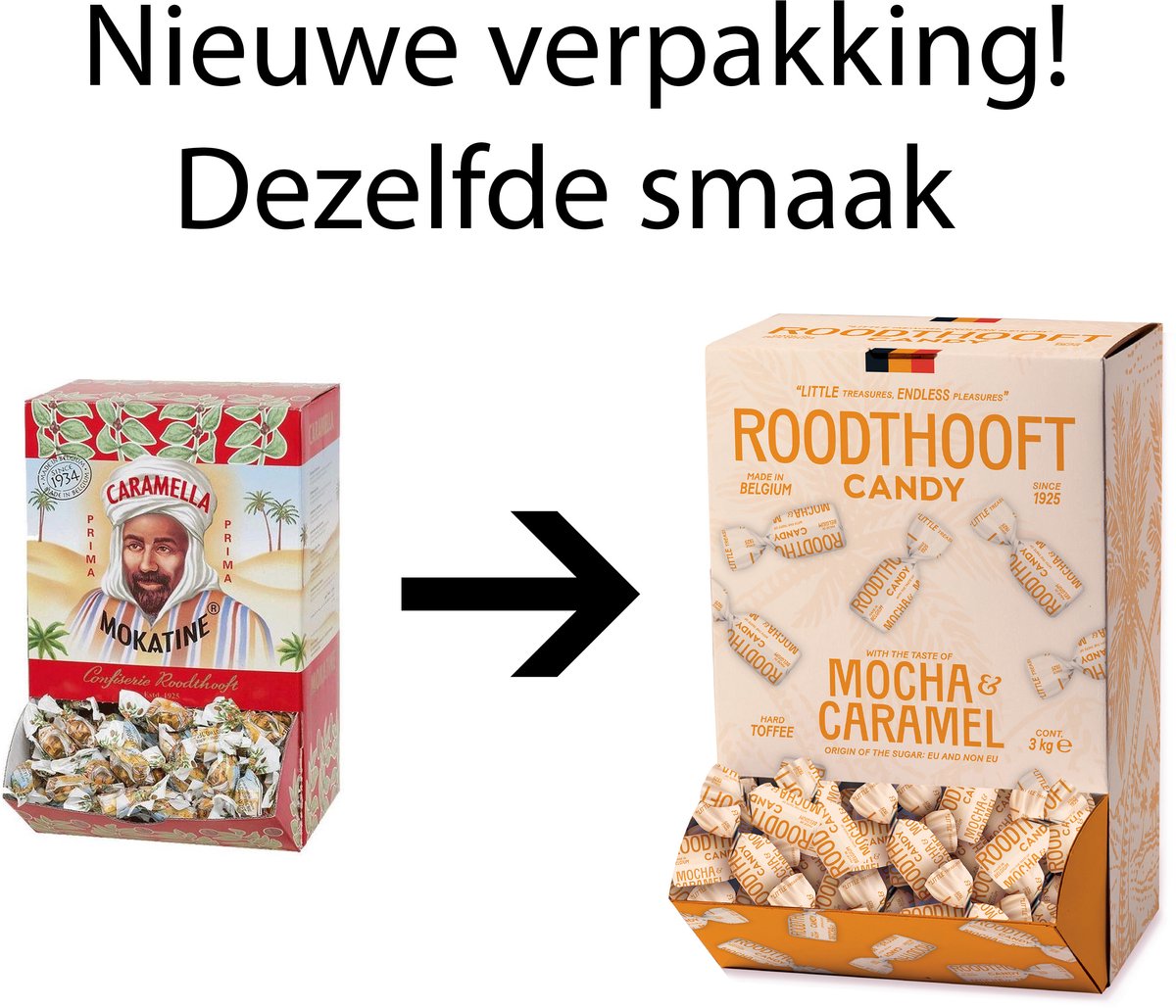 Mokatine koffiebonbons Confiserie Roodthooft - DISPLAY 3kg