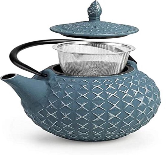 Gietijzeren theepot voor inductie met geëmailleerde binnenkant - 0,8 liter