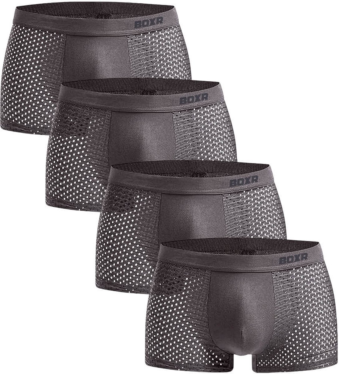 BOXR Boxershort Heren 4 Pack - Bamboe Ondergoed Heren - Duurzaam & Ademend - Zijdezacht - Perfecte Pasvorm - Heren Ondergoed - Onderbroeken Heren - Ideaal voor Dagelijks Gebruik & Sport - Maat M