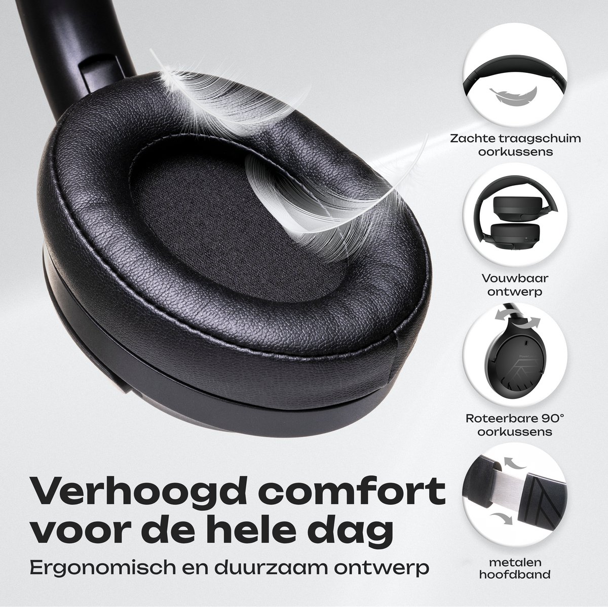 PowerLocus Boom - Koptelefoon Bluetooth - 60 uur - afbeelding 3