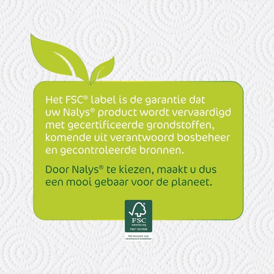 Le label FSC garantit que votre produit Nalys est fabriqué avec des matières premières certifiées, issues d'une gestion forestière responsable et de sources contrôlées. En choisissant Nalys, vous faites un beau geste pour la planète.