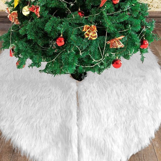 Kerstboomrok - Kerstversiering - Kerstkleed - Kerstboomkleed - Kerstdecoratie - Kerst - Decoratie - Wit - 122cm