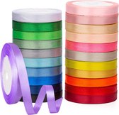 Feestio Satijn Lint Set - 22 Kleuren Linten – 1 cm Breed- Cadeaulint - Ribbon - Sierlint – Lintje - inpaklint