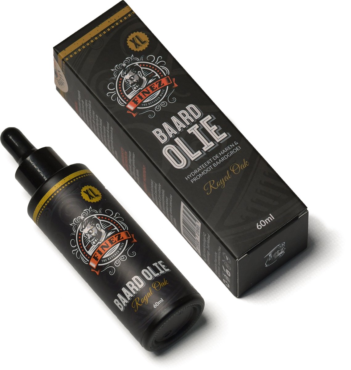 Finez Royal Oak XL - Baardolie - 60 ml - Baardverzorging - Baardgroei - Sandelhout Geur - Voor Gevoelige Huid