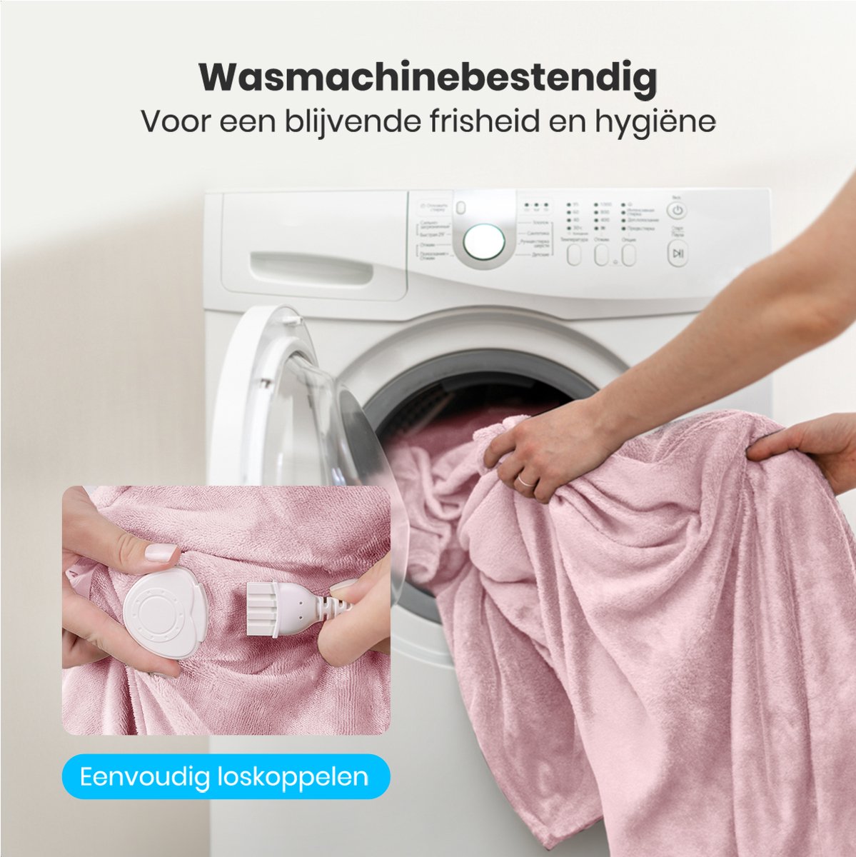 Auronic Elektrische Deken - 200 x 180 cm - 2 Persoons Warmtedeken - 9 Warmte en Timerstanden - Verwarmingsdeken - Sherpa Fleece - Roze – foto 5