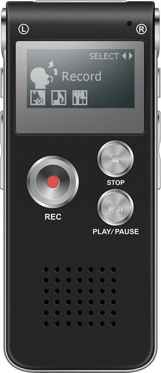 Geavanceerde spraakrecorder - stereo-opname - met MP3-speler - 8 GB