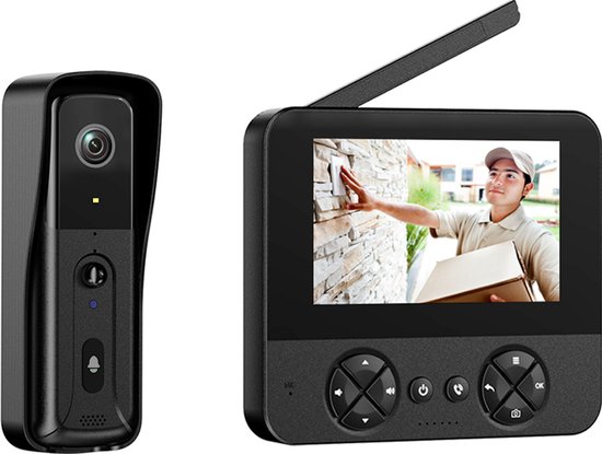 Doorsafe 4450 - Draadloze camera deurbel - 4.3″ Scherm - - Doorsafe - €89,00