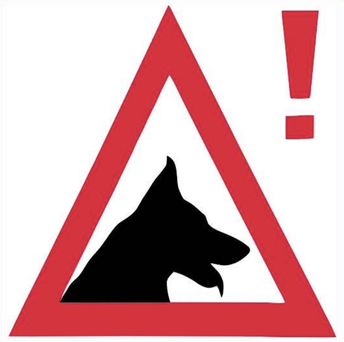 Waakhond Pictogram Binnenkant raam sticker Waarschuwing 10x10cm - Diensthond - KNPV - Politiehond - Hondensport - KPNV - K9 - IGP - IPO