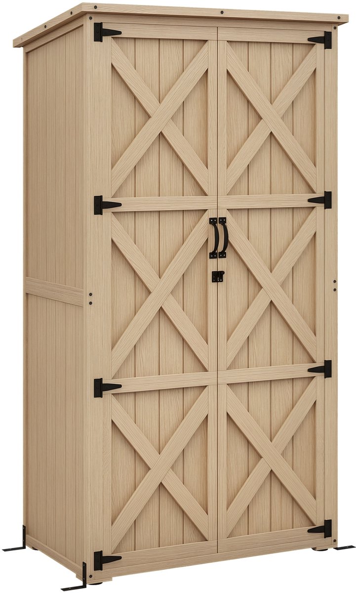 Outsunny-Tuinberging-90x54,5x168,5cm-Vurenhout-Natuurlijk hout