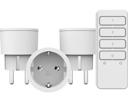 KlikAanKlikUit Startset APC3-2300RN - 3 Schakelaars met Afstandsbediening - Alleen geschikt voor Nederland Rand aarde - Wit