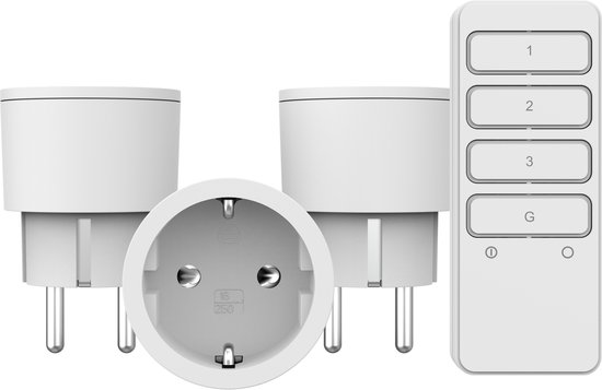 Foto: Klikaanklikuit startset draadloze schakelaar apc3 2300rn 3 schakelaars met afstandsbediening draadloze schakelset met stopcontact schakelaar alleen geschikt voor nederland rand aarde wit