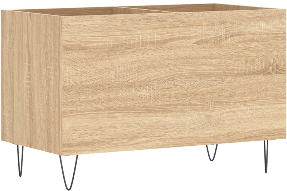 Platenspelermeubel - LP-kast - Platenspelerkast - Draaitafelstandaard - Platenspelerstandaard - Vintage Displayplank - Sonoma Eiken