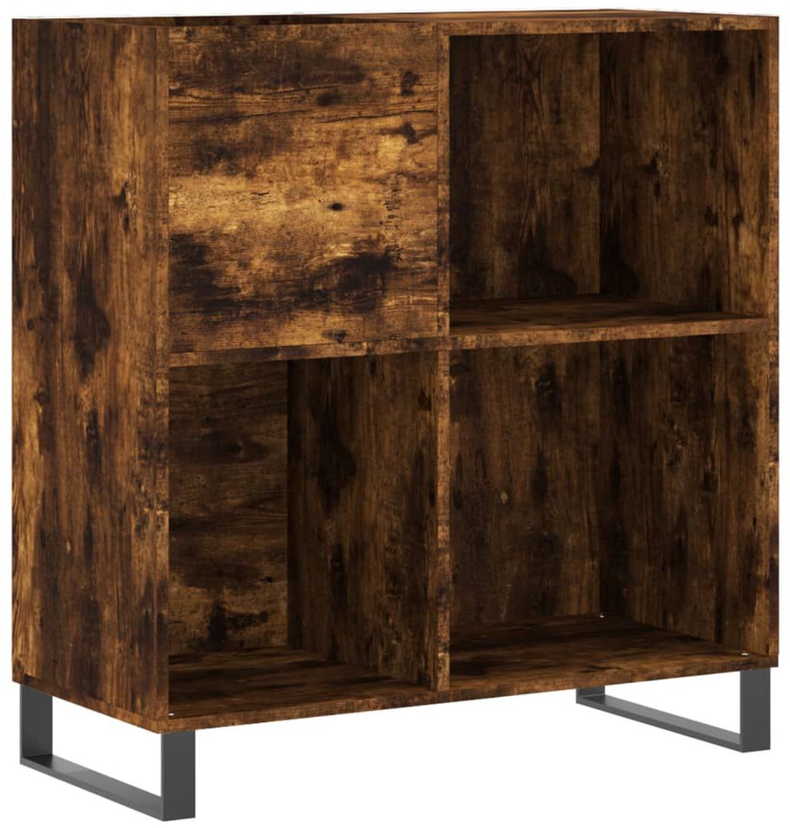 Platenspelermeubel - LP-kast - Platenspelerkast - Draaitafelstandaard - Platenspelerstandaard - Vintage Displayplank - Gerookt Eiken