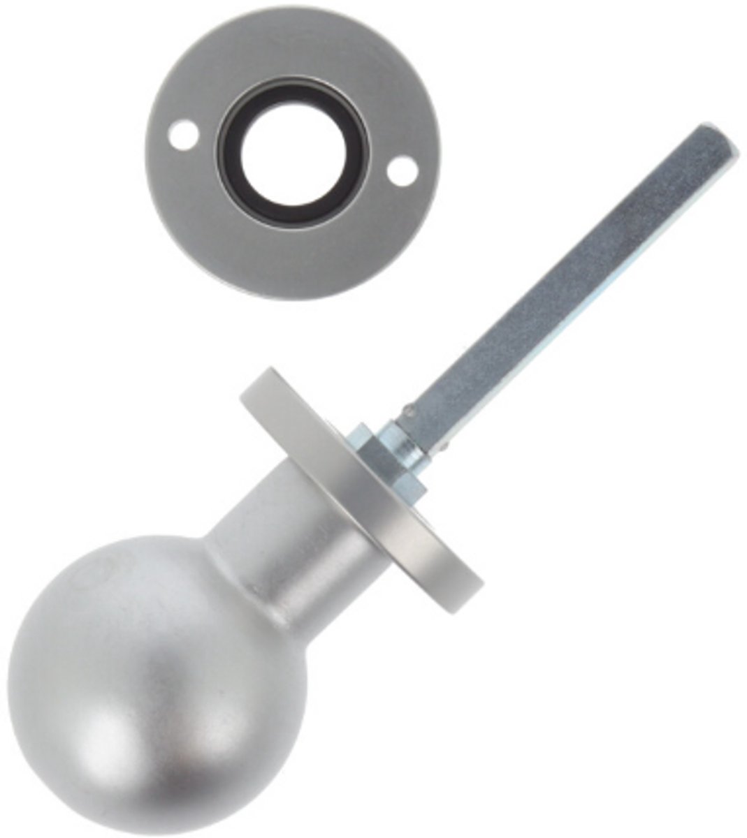Ivana Economy Knop Kogel Ã˜50mm Op Rozet Ã˜51mm Aluminium F1 Met Tegenrozet En Rolwisselstift