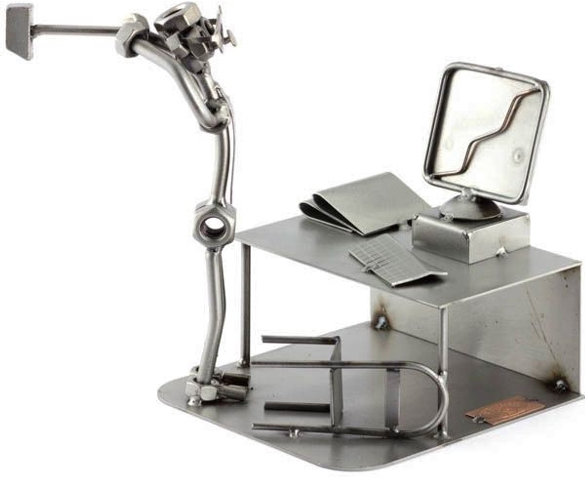 Metalen beeld - Computer crash - Beroepen - Moerenbeeldje - 12x20x19 cm - by Rawa