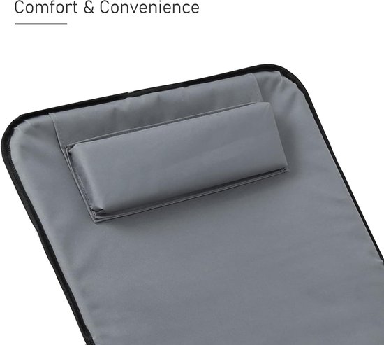 Strandmat met rugleuning - 2 Stuks - Strandstoel Opvouwbaar - Strandmat Opvouwbaar - Strandstoel Verstelbaar - Campingstoelen - Campingstoel - Vouwstoel - Vouwstoel - Opvouwbaar - Inklapbaar - Lichtgewicht - Grijs — afbeelding 3