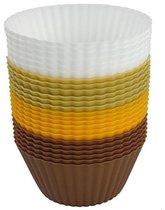 Cupcakevormen - Herbruikbare siliconen bakvormen - Muffinvormen - Ronde cakevormen - DIY bakken - 24 stuks (1 verpakking) - 7 cm
