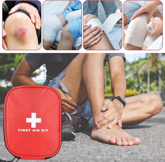Mini trousse de premiers secours de voyage 46 pièces pour voiture, sac d'urgence pour voiture, outdoor , vélo, maison, moto, lieu de travail, camping, randonnée, urgences