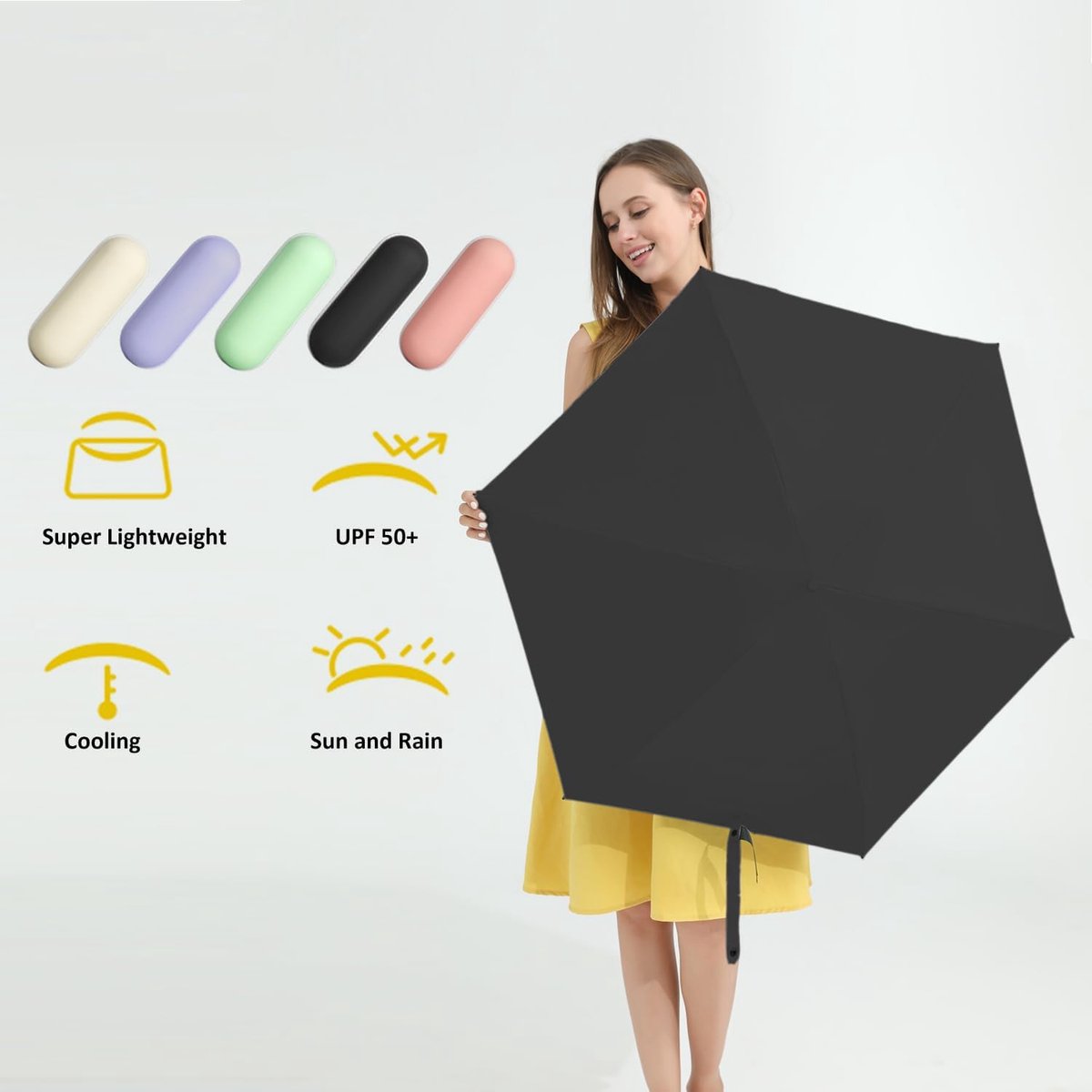 Paraplu's - Paraplu opvouwbaar -Reisminiparaplu - voor in de tas - met hoes - Kleine - compacte UV-bescherming - Lichtgewicht - klein opbergvakje — cadeau in Sport & Outdoor - foto 5