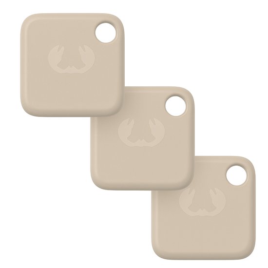 Smart Finder Tag crème met sluiting en ring voor Apple Zoek Mijn app – compacte tracker voor sleutels en spullen