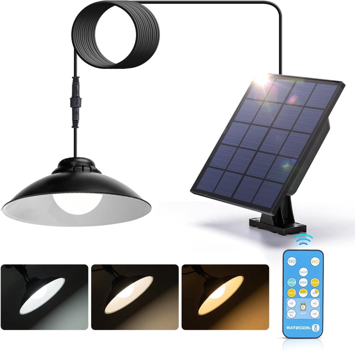 Outdoor Solar Light 50W met Afstandsbediening en Instelbare Kleurtemperatuur 3000K/4000K/6500K - IP65 Waterproof