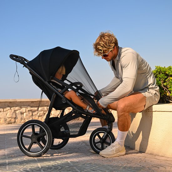 Deryan Bolt hardloop kinderwagen - Jogging buggy - Muggennet - Creme