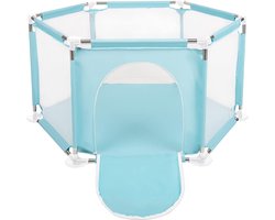 Grondbox zeshoekige voor Baby - Geen Ballen - Kinderbox - Speeltuin - Baby box inklapbaar voor kinder - Kruipbox - Speelbox playpen - Speelballen - Speelomgeving - lichtgroen