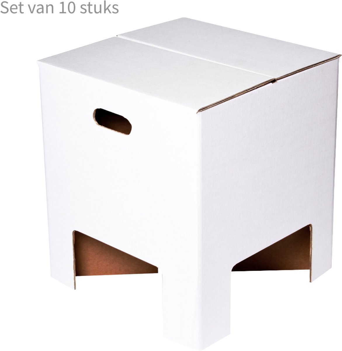Dutch Design Brand - Dutch Design Chair - kartonnen krukje - Wit - White - voordeelset 10 stuks