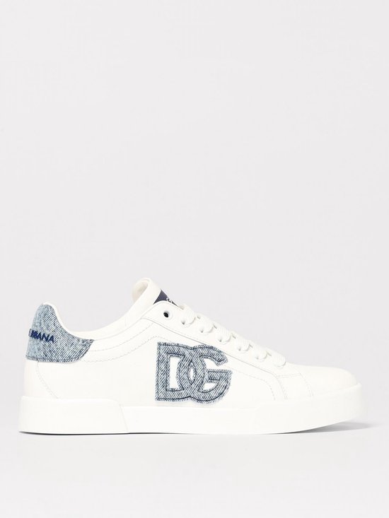 Baskets Basses Dolce & Gabbana En Cuir - Couleur Azur Bleu Gris - Taille 40 US 7 - Occasion Portées