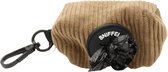 Distributeur de sacs à crottes pour chien - Marron - Sniffel - 8 cm x 5 cm x 5 cm - Distributeur de Distributeur de sacs à déjections canines - Distributeur de sacs à crottes - Détails en métal Zwart