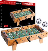 Kyto tafelvoetbal voor kinderen en volwassenen, voetbaltafel, tafelvoetbal 70x35cm, van hout, incl. 2x voetbal balletjes