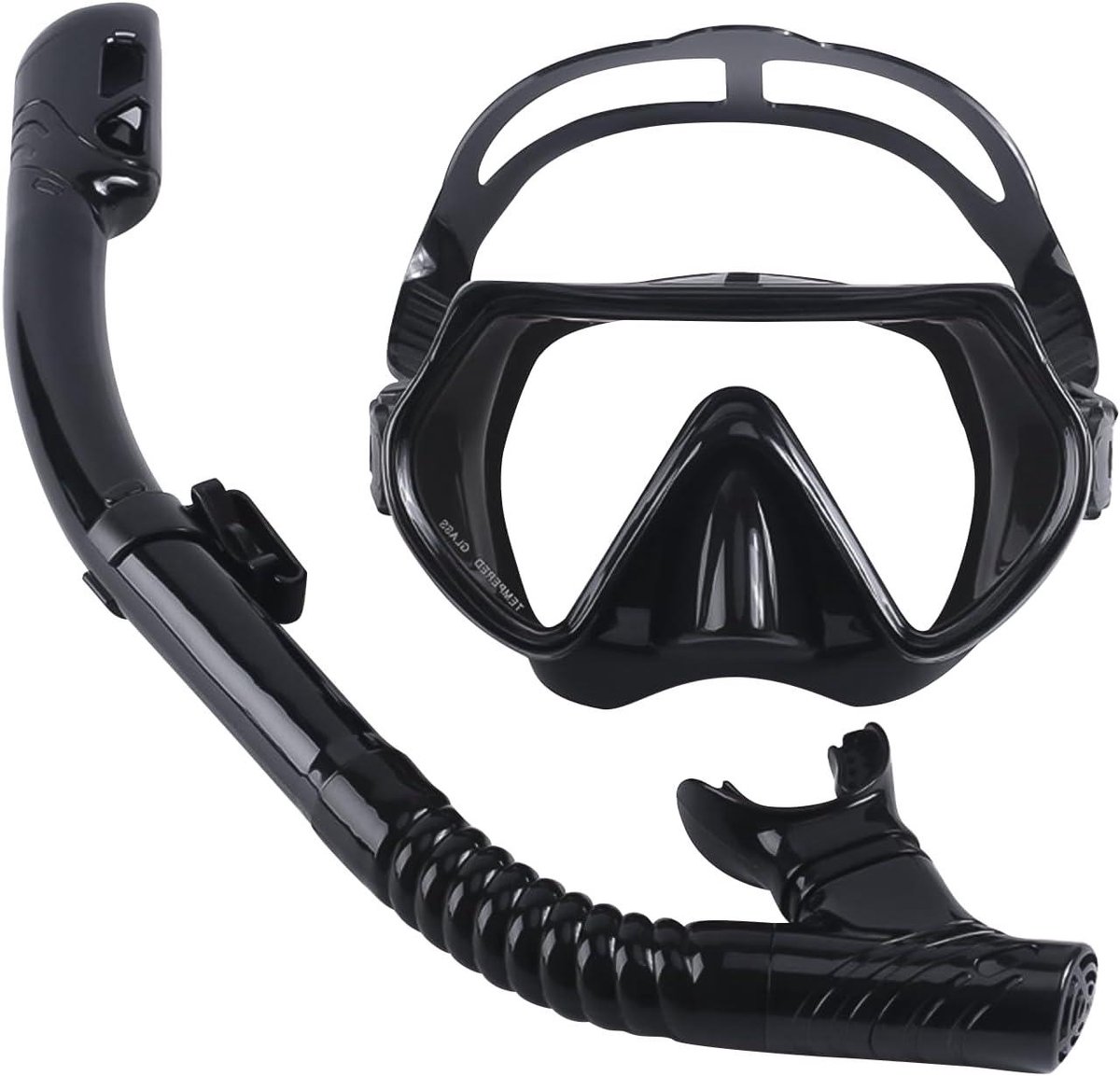 Snorkelset met anti-condens duikbril en droge snorkel - Professioneel snorkelmasker van gehard glas