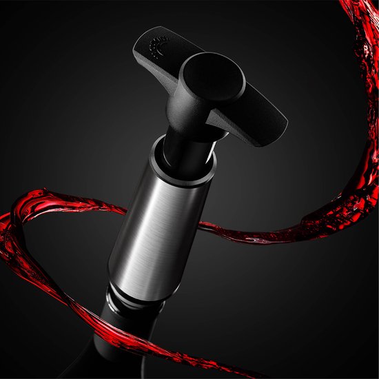 Wijn Saver Pomp Met 6 X Vacuüm Fles Stoppers-Zwart... – Vicedeal