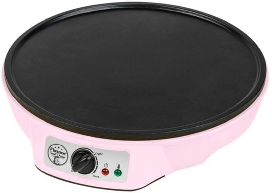 Bestron Pannenkoekenmaker - ASW602P - 1000W - Crêpemaker - 30cm - Roze - Incl houten stapel en verdeler - 5 jaar garantie — afbeelding 2