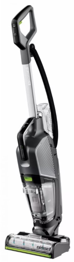 De BISSELL CrossWave HydroSteam steelstofzuiger met dweilfunctie, staand op een witte achtergrond.