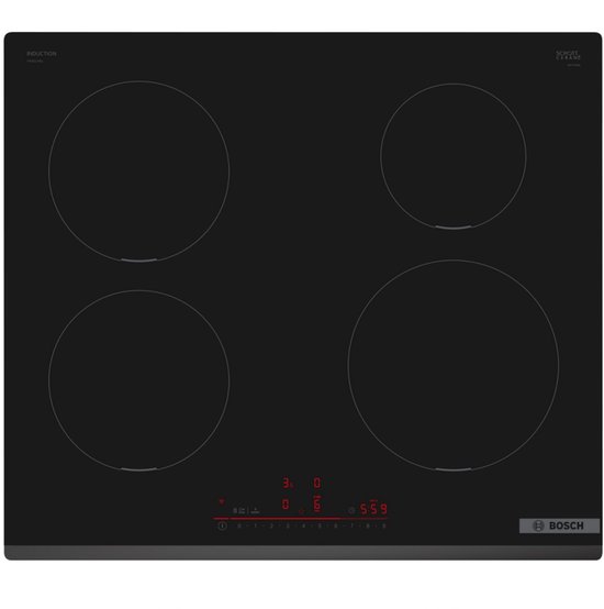 inductie kookplaat 60cm 4 branders 7400w zwart - bosch - PIE631HB1E