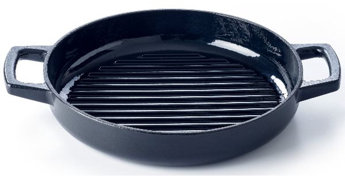 Alva Grillpan - Grillplaat - Nori - Gietijzer ø 28 cm - geschikt voor alle warmtebronnen - geëmailleerde anti-aanbaklaag