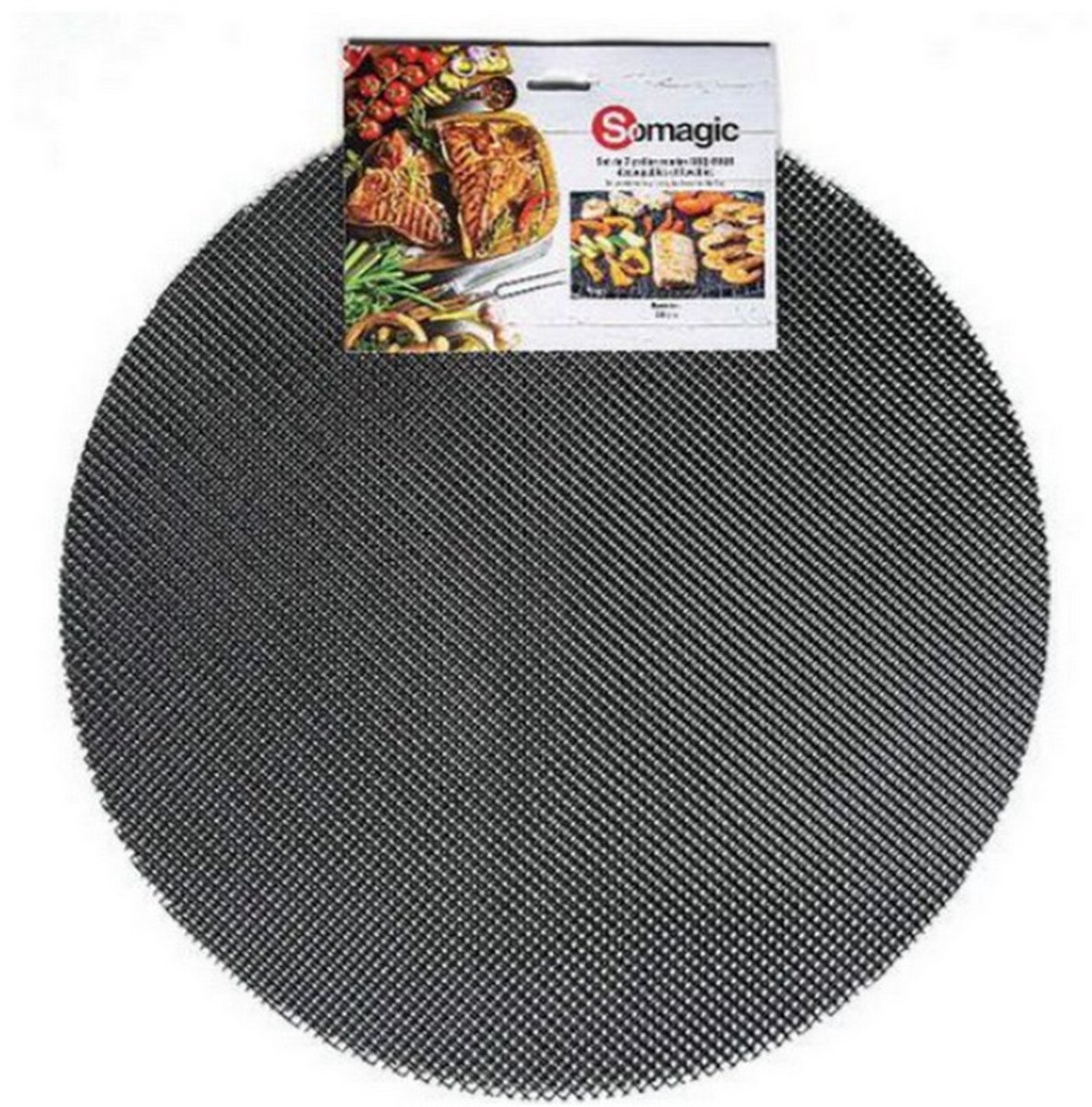 rond rooster 48cm grijs/zwart. - somagic - 400480CDS