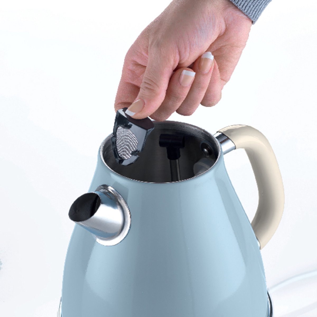 Swan Retro SK19020GN Elektrische waterkoker, 1,5 liter, vintage design, automatische uitschakeling, draadloos, BPA-vrij roestvrij staal, groen, 3000 W