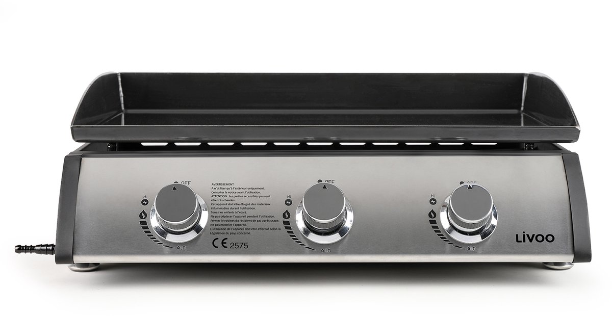 plancha gas 7.5kw geëmailleerde stalen plaat 61x38cm - livoo - doc277