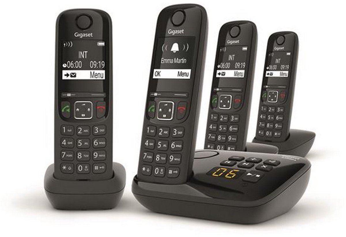Landline Telephone Gigaset AS690A Quattro Black - LET OP NUMMERWEERGAVE WERKT NIET IN NEDERLAND -NIET GESCHIKT VOOR BENELUX